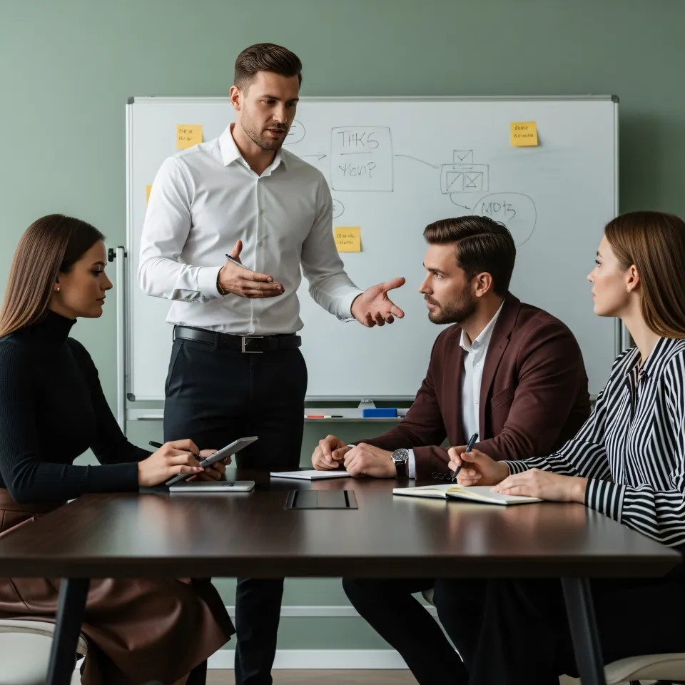 Equipe analisando estratégias de negócios