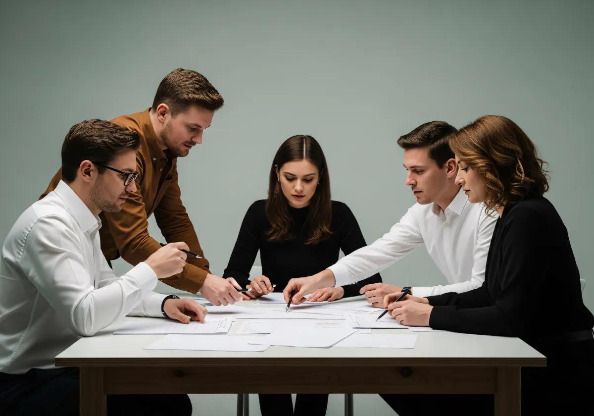 Consultor e empreendedor trocando ideias em reunião